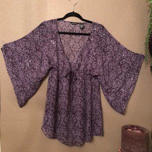 Beautiful Purple/Sequined BoHo top
